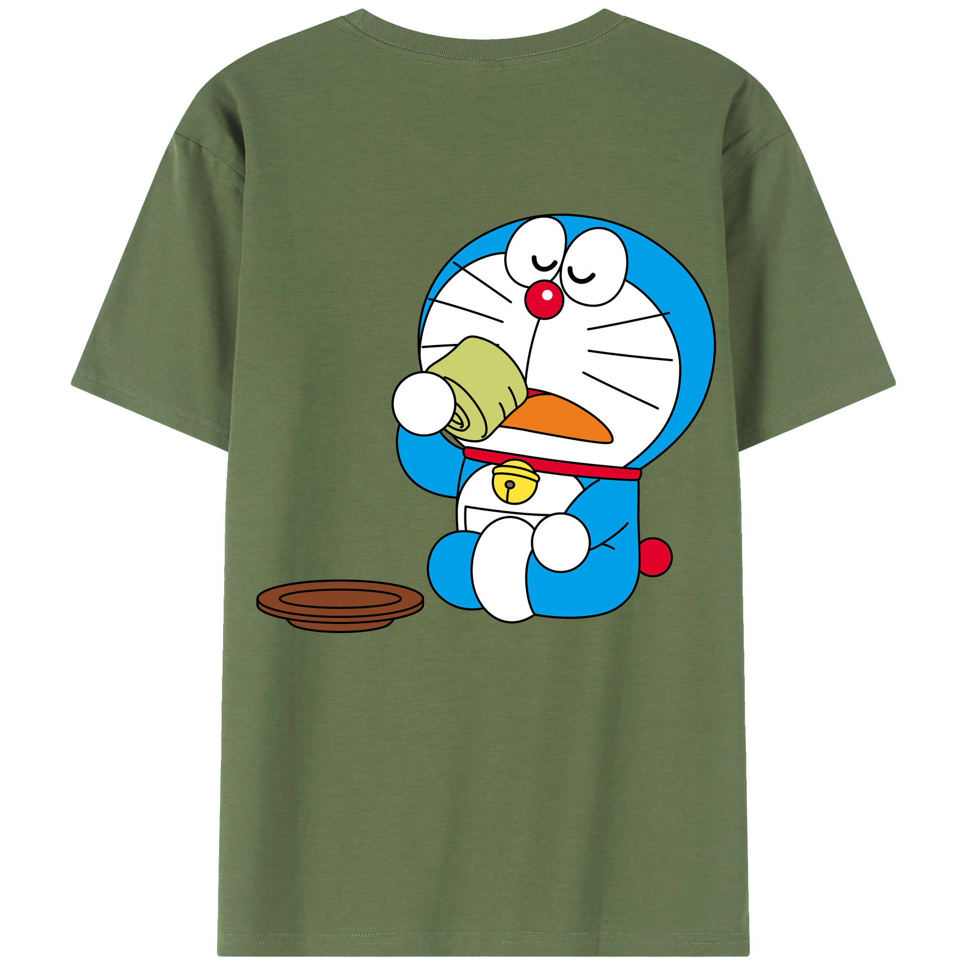 （画像用） ドラえもん Doraemon 綿100％ メンズ半袖Tシャツ（バックプリント） 通気性
